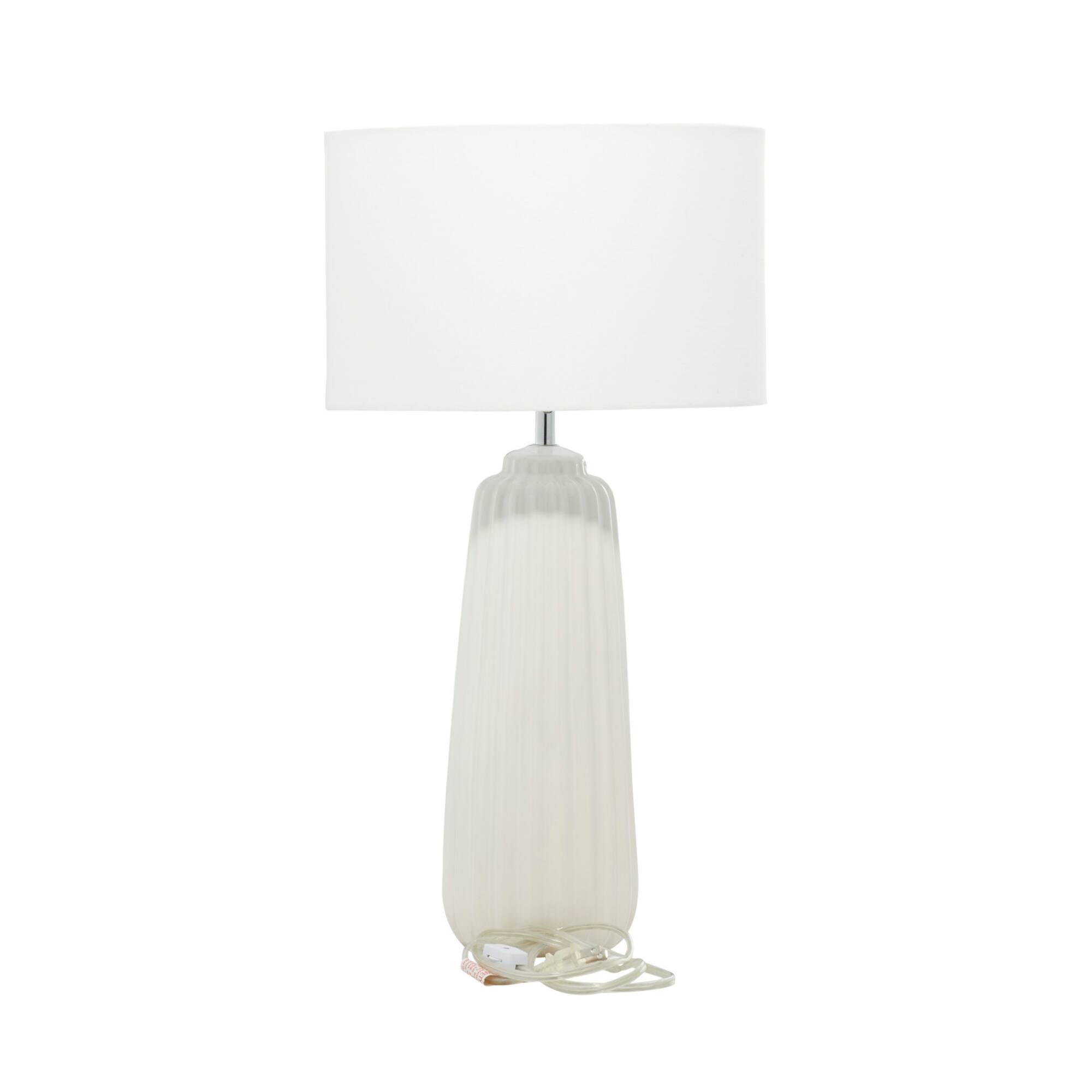 24" White Stone Traditional Table Lamp